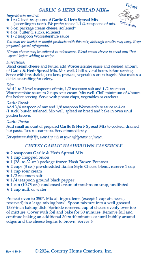 Garlic &amp; Herb Spread Mix