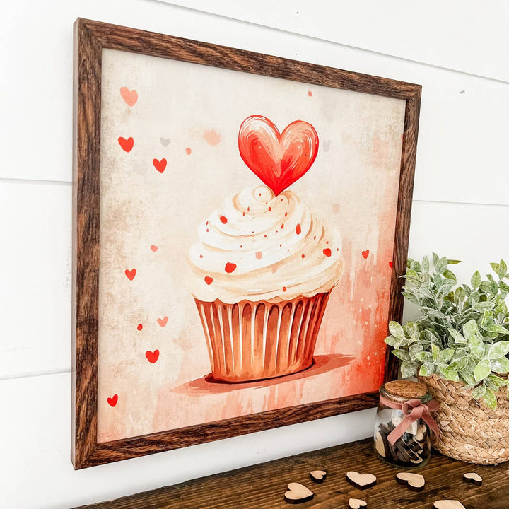 Cupcake Vintage Valentine Sign