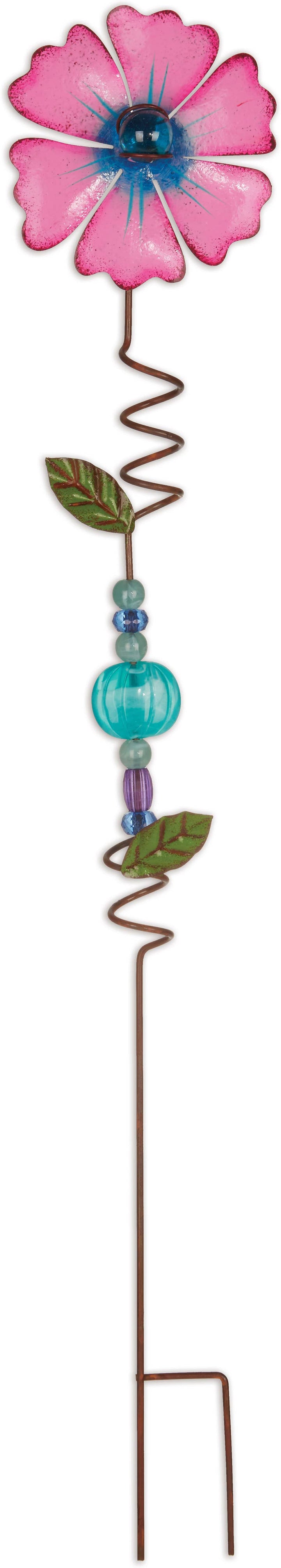 Spiral Pink Flower Mini Stake