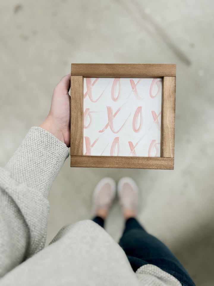 XOXO - Square | Valentine's Day Wood Signs