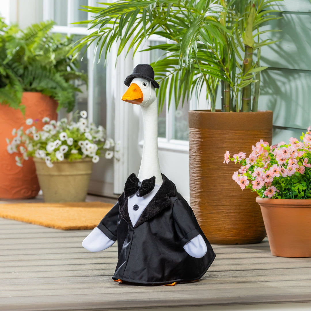 Porch Goose Statue, Metal, 21"H