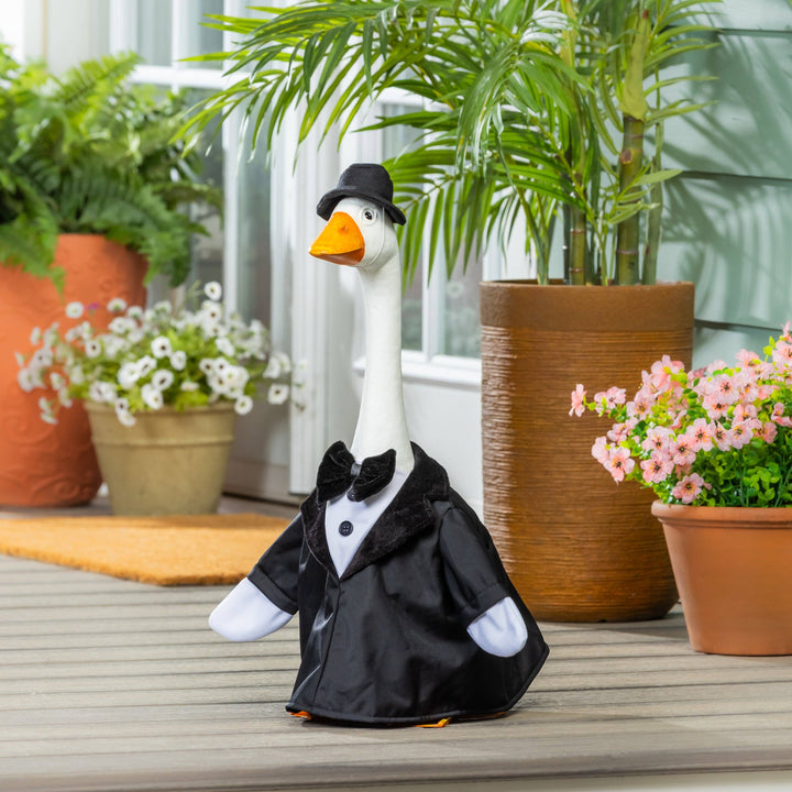 Porch Goose Statue, Metal, 21"H
