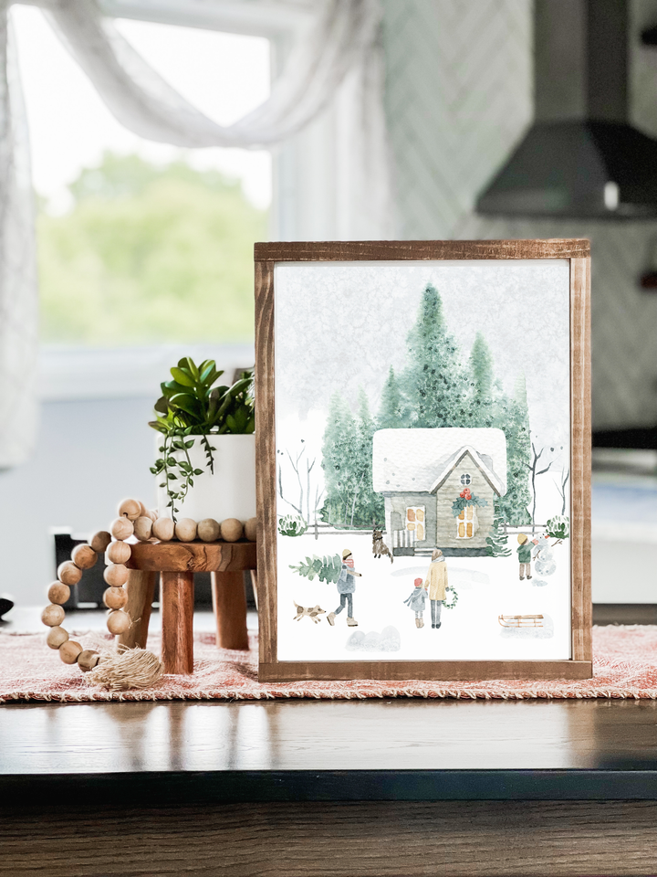 Large Winter House Scene | Christmas Decor