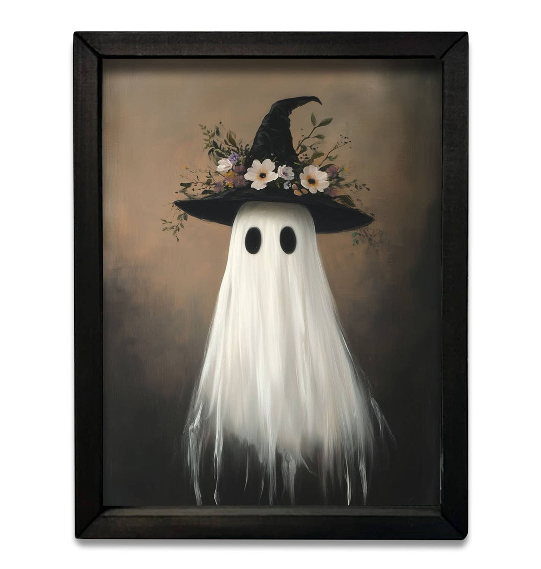 Fall Ghost Witch Hat Box Frame