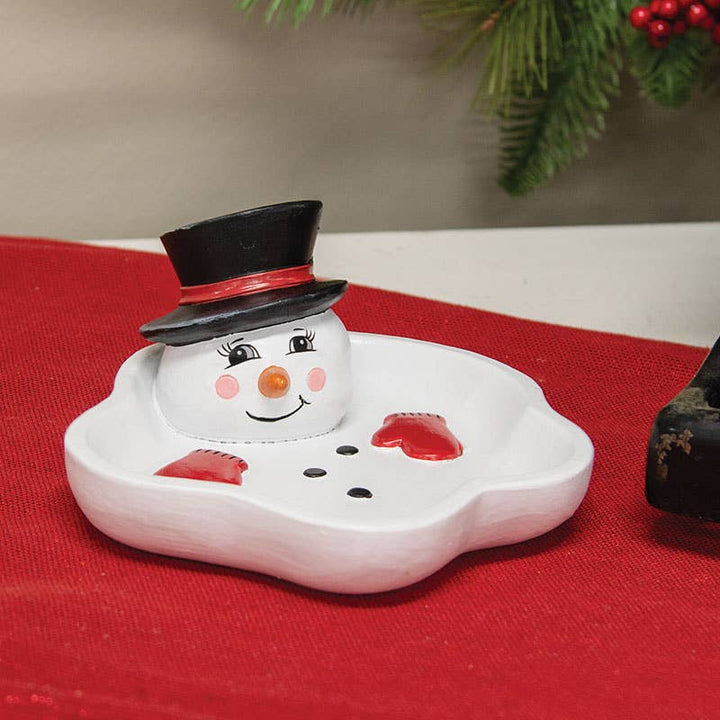 Nostalgic Resin Melting Snowman Trinket Dish