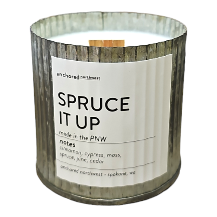Spruce It up Rustic Vintage Wood Wick Christmas Candle