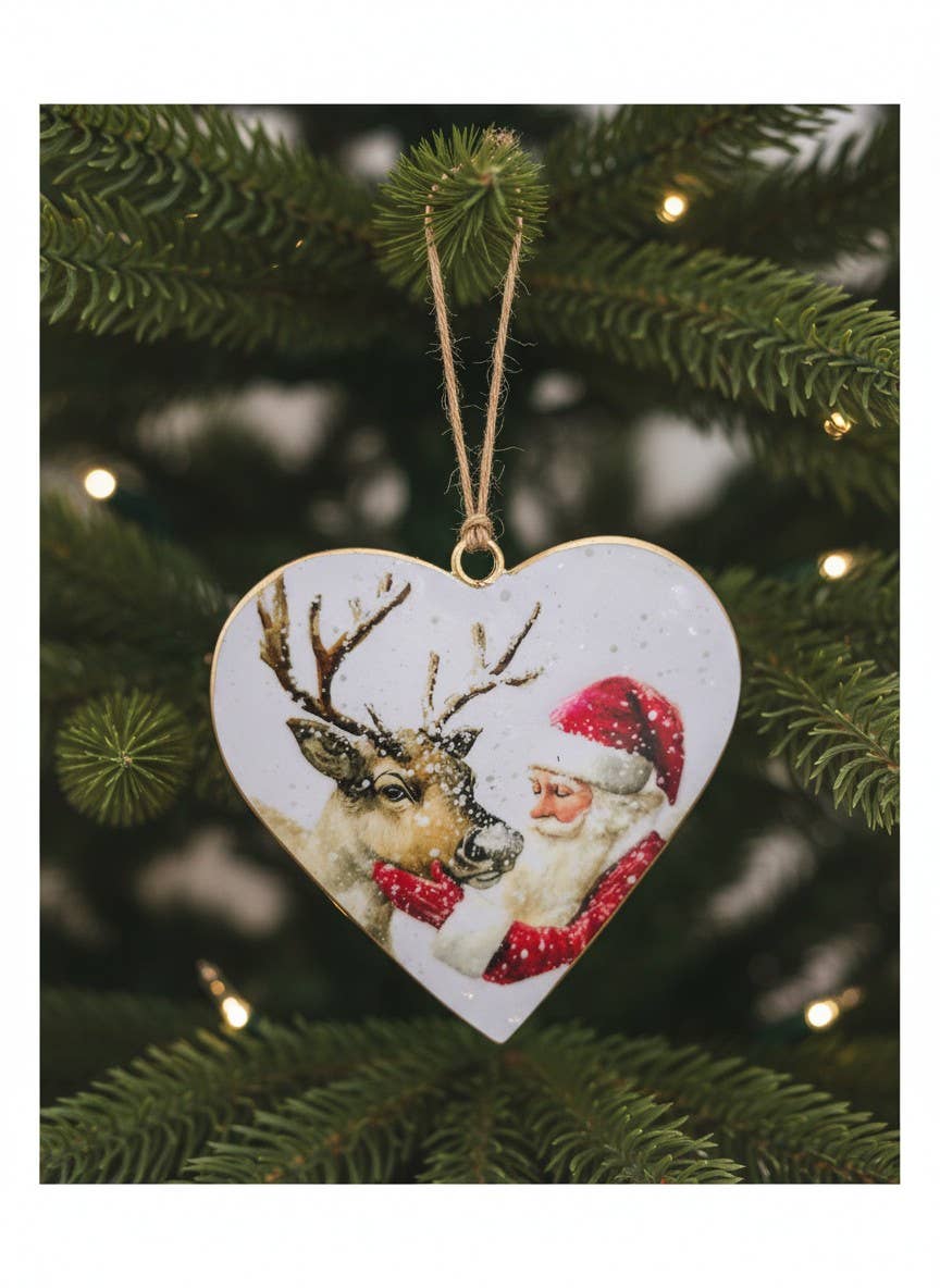 Santa Love Ornament 4x4.25in