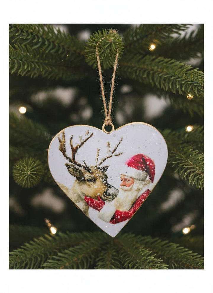 Santa Love Ornament 4x4.25in