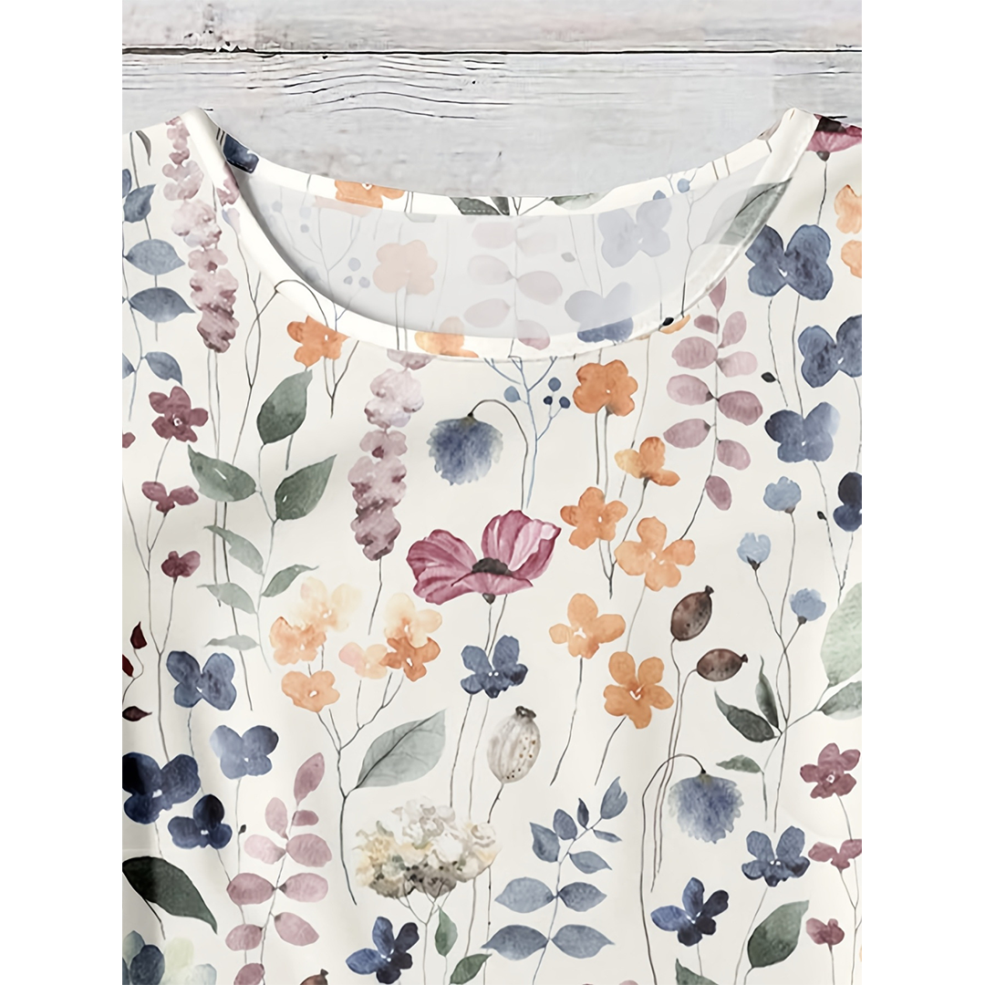 Summer Short Sleeve Floral Print Casual Shirt