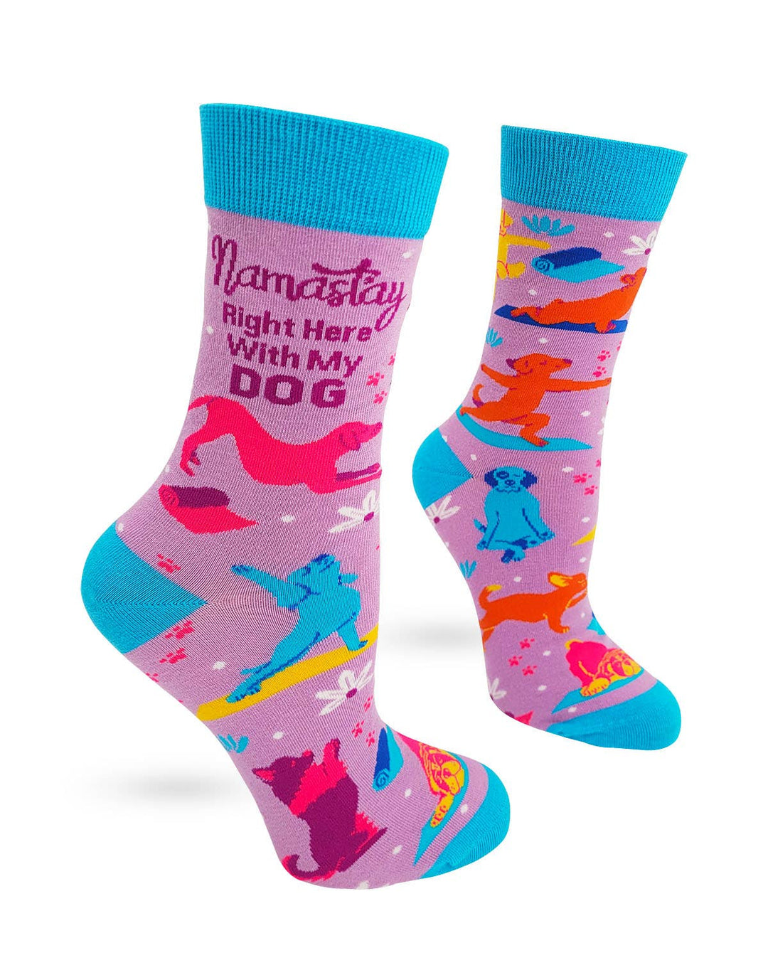 Namastay Right Here with My Dog Women's Crew Socks
