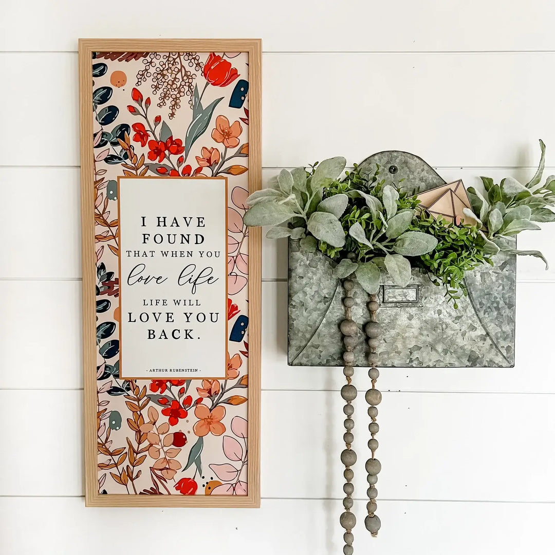 Love Life Inspirational Quote With Floral Background