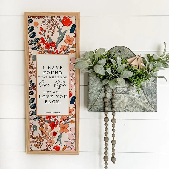 Love Life Inspirational Quote With Floral Background