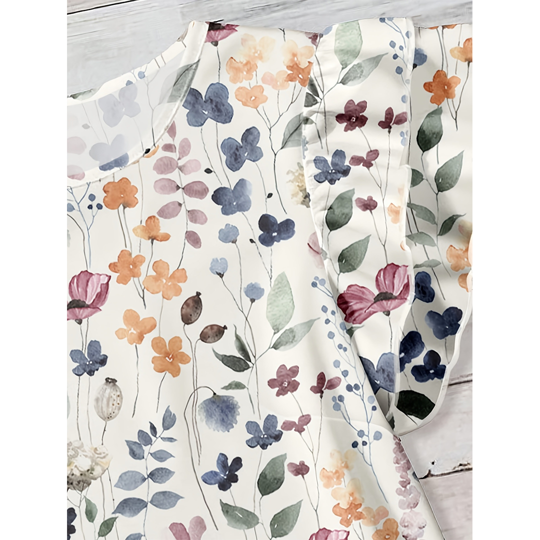 Summer Short Sleeve Floral Print Casual Shirt