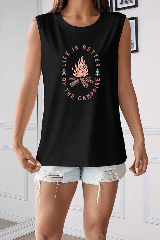 Camping Outdoor Mountain Graphic Tank Top