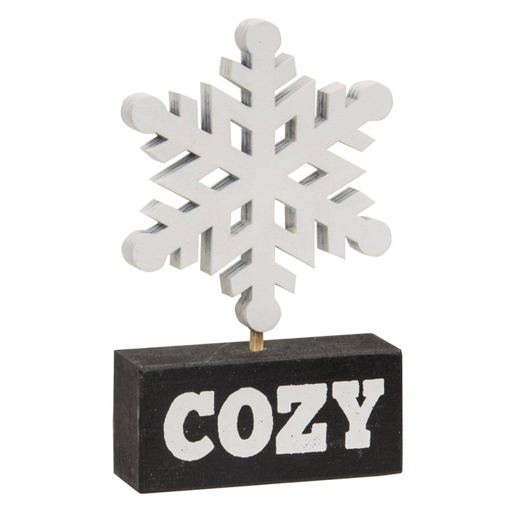Wooden Snowflake on "Cozy" Base
