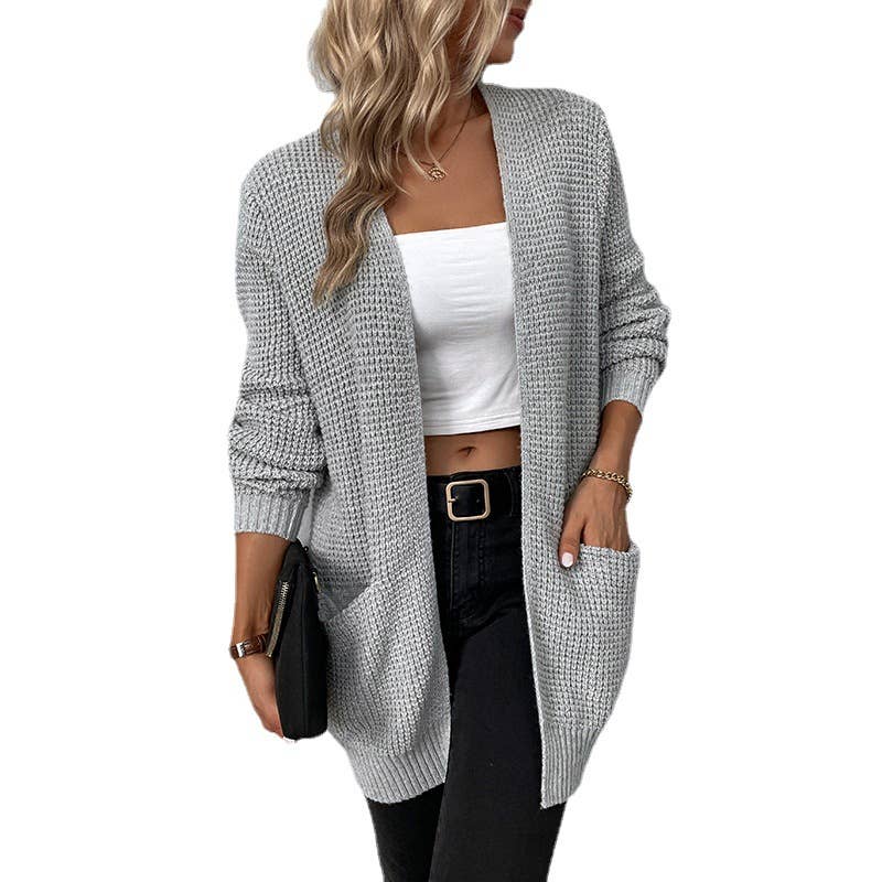 Casual Cable Open Front Cardigan Sweater