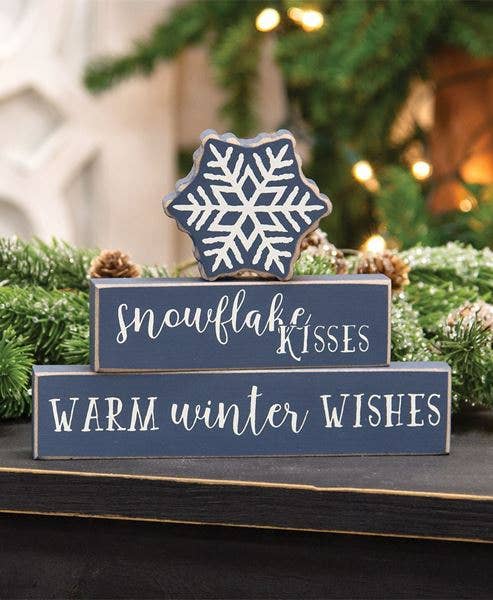 Snowflake Kisses Stacking Blocks, 3/Set