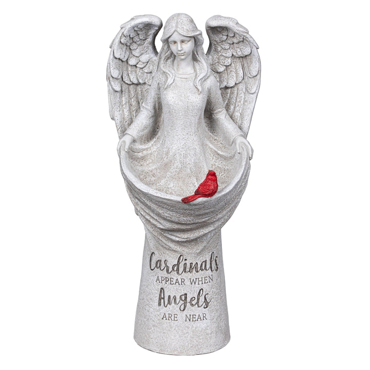 Memorial Bird Feeder, Resin Cardinal Angel, 16.5"H