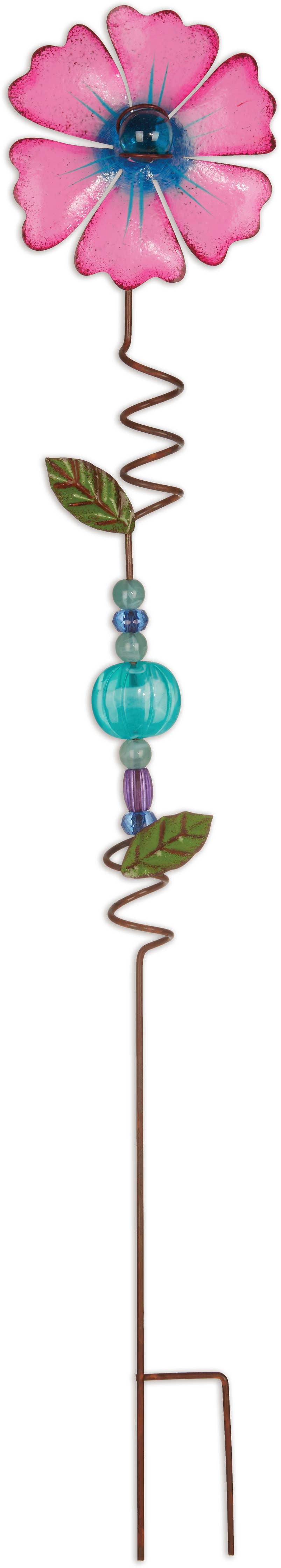 Spiral Pink Flower Mini Stake