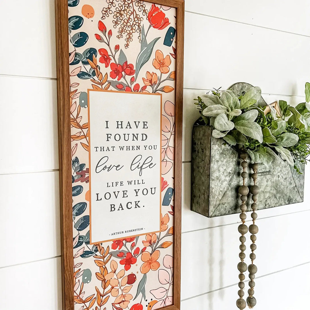 Love Life Inspirational Quote With Floral Background